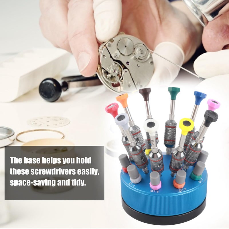 ZJchao Screwdriver Sets, 10pcs Professional Watch Glasses Home Screwdriver Set Watch Repairing Tool with Base - Image 5